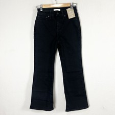 Madewell The Petite Curvy Kickout Crop Jean NO184 Black Rinse Wash Size 25 P NEW