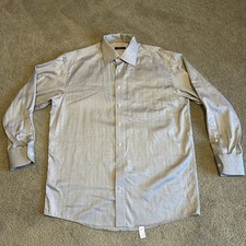 Eton Ganghester Dress Shirt 41 16 Gray Long Sleeve Button Up Herringbone Formal