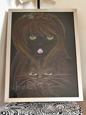 NOVELLA PARIGINI Quadro Gatto ANNI 60 Vintage