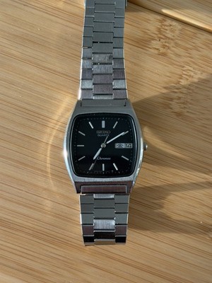 SEIKO WATCH CHRONOS 8123-524A QUARTZ DAY DATE KANJI BLACK [Good