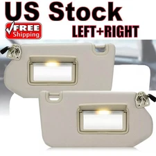 Pair Left & Right Gray Sun Visor For Nissan Pathfinder 13-18 for QX60 14-17