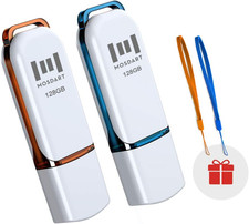 128GB USB 2.0 Flash Drive, with LED Light and Lanyards, Exfat Memory Stick for C