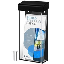 Remerry Outdoor Brochure Holder 4 x 9 Inch Waterproof Wall Mount Clear Acrylic