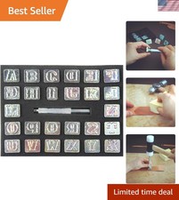 3/4 Inch Professional 27-Piece Alphabet Leather Stamping Set for Custom Designs