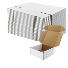 5x5x2 inch Shipping Boxes, White Corrugated Cardboard Box 5''x5''x2'', 