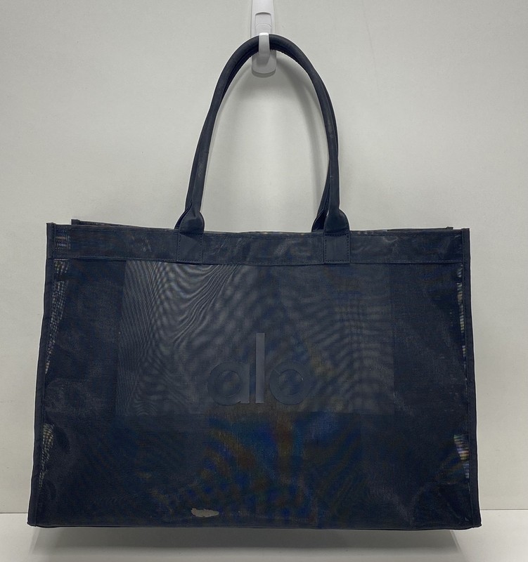 Alo Yoga Black Iridescent Mesh Large Tote Bag Gym Beach Shopper