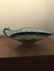 MCM Murano Blown Art Glass Clamshell Dish with Copper Glitter Splash — photo 2