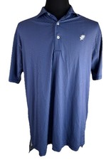 Turtleson Golf Polo Shirt Mens Large Blue Geometric Pattern Performance Stretch
