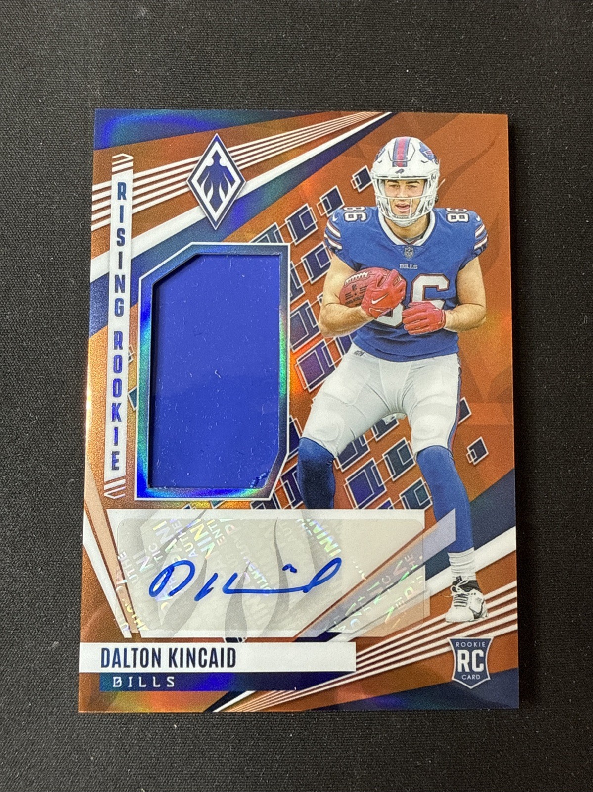 2023 Phoenix Dalton Kincaid Rising Rookie RPA Orange Patch Auto RC #62/99 Bills