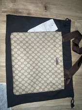 Gucci GG Supreme Canvas Messenger Bag Crossbody Shoulder Bag Brown Beige