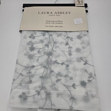4 Laura Ashley VERNON Embroidered Floral Vines Sheer Curtains Sage 38x84 New