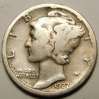 1927 D Mercury Dime 90% Silver VG-F  "Actual Coin Pictured - Not Cleaned"