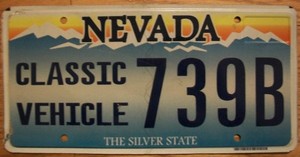 SINGLE NEVADA LICENSE PLATE - 2001/16 - 739B - CLASSIC VEHICLE