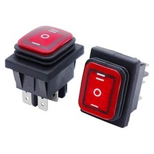 /2Pcs Waterproof 12V DC Rocker Switch LED Light Illuminated 16A 6 Pins 3 Red