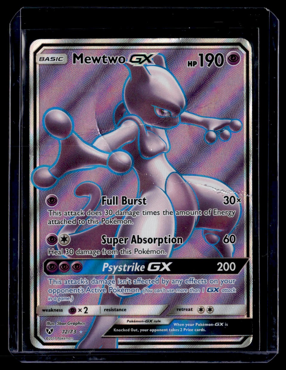 Mewtwo GX 72/73 Rare Ultra Shining Legends Pokemon 2017