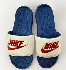 Nike Victori One Slides Game Royal Red White Blue Men Sz 11 Logo Beach Sandals