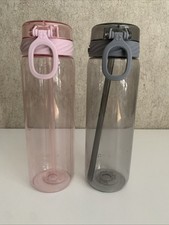 Ello water bottle Bundle Set Of 2 Gray Push Button Pink Flip Top 28 oz