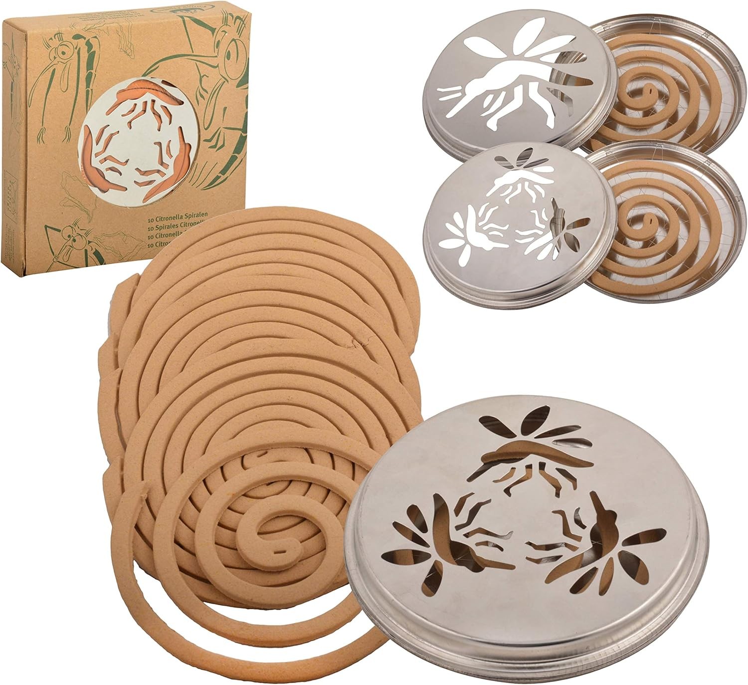 Citronella - Spiral - Metal Holder - 10 pieces (Design May Vary)