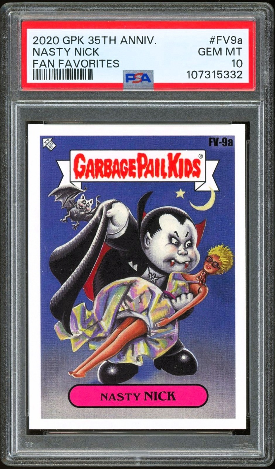 2020 Garbage Pail Kids 35th Anniversary Fan Favorites FV9a Nasty Nick PSA 10 view 1
