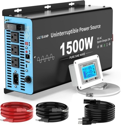 12V 1500W Backup Inverter Charger for Sump Pump Battery