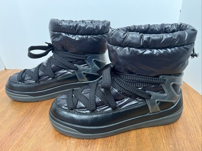 Rare Moncler Insolux Black Ankle Puffer Snow Boots Women Size 41 EU US 9.5-10
