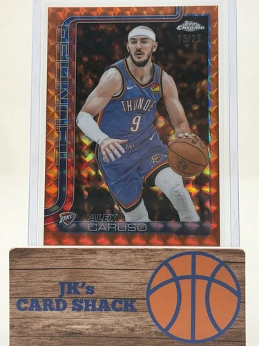 2025 Topps Chrome Basketball Geometric Orange Refractor Alex Caruso #170