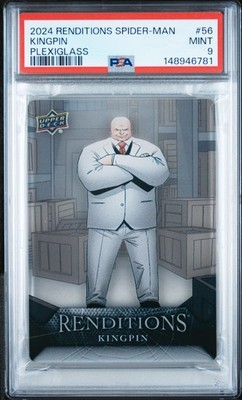 2024 UD MARVEL RENDITIONS SPIDER-MAN PLEXIGLASS #56 KINGPIN 18/50 PSA 9