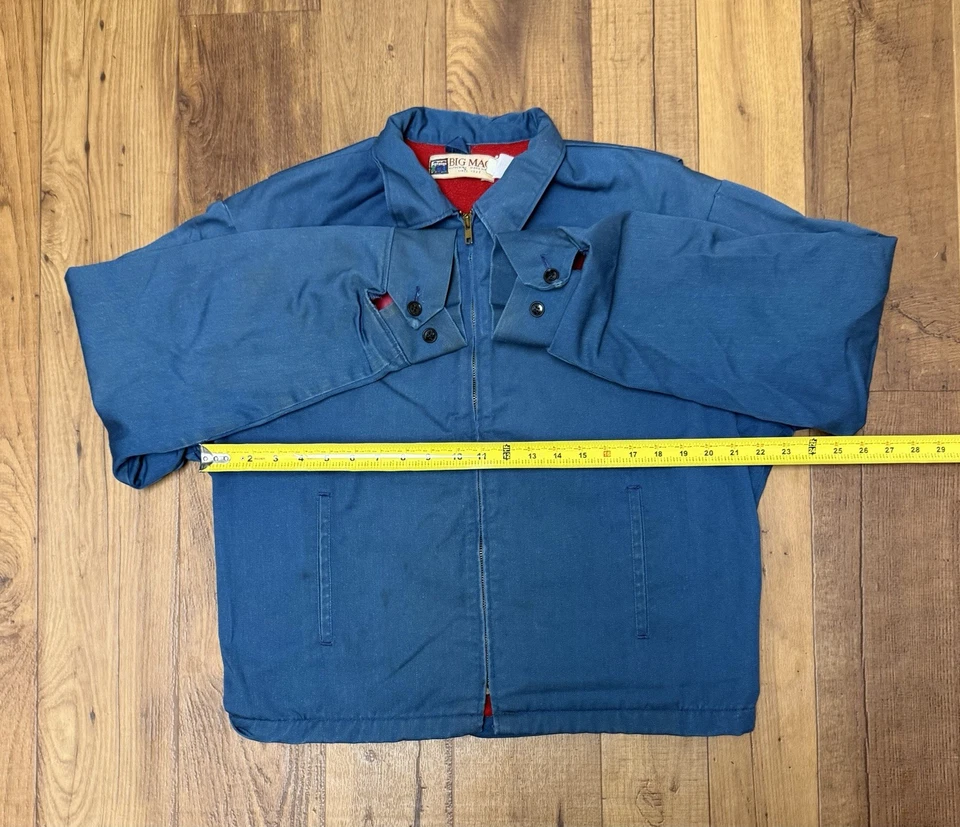 Chaqueta de Trabajo Big Mac Vintage Años 70 Para Hombre Azul Marino con Cremallera/Talla: L Foto 3 de 4
