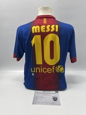FC Barcelona Fan Shirt Lionel Messi Signed Autograph COA XL