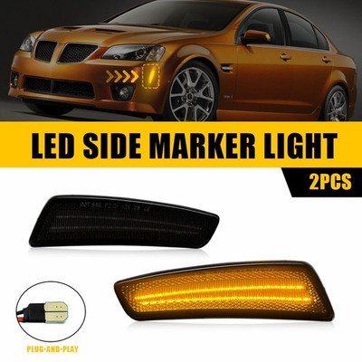 Premium Amber/White LED Front Side Marker Set For 2008-2009 Pontiac G8 GT GXP