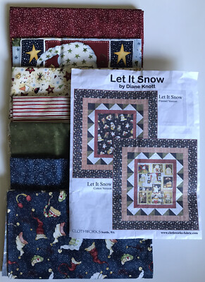 Clothworks Cotton Fabric Quilt Kit Let It Snow Snowman 48  X 52  Diane Knott