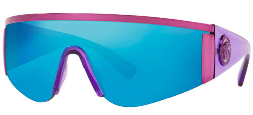 RARE Genuine VERSACE TRIBUTE Pink Blue Mirror Shield Sunglasses VE 2197 1464/55 - Picture 1 of 6