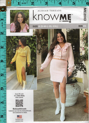 Misses' Knit Cardigan & Skirt  2022 Know Me Alissah Threads Pattern ME2003 S-XXL
