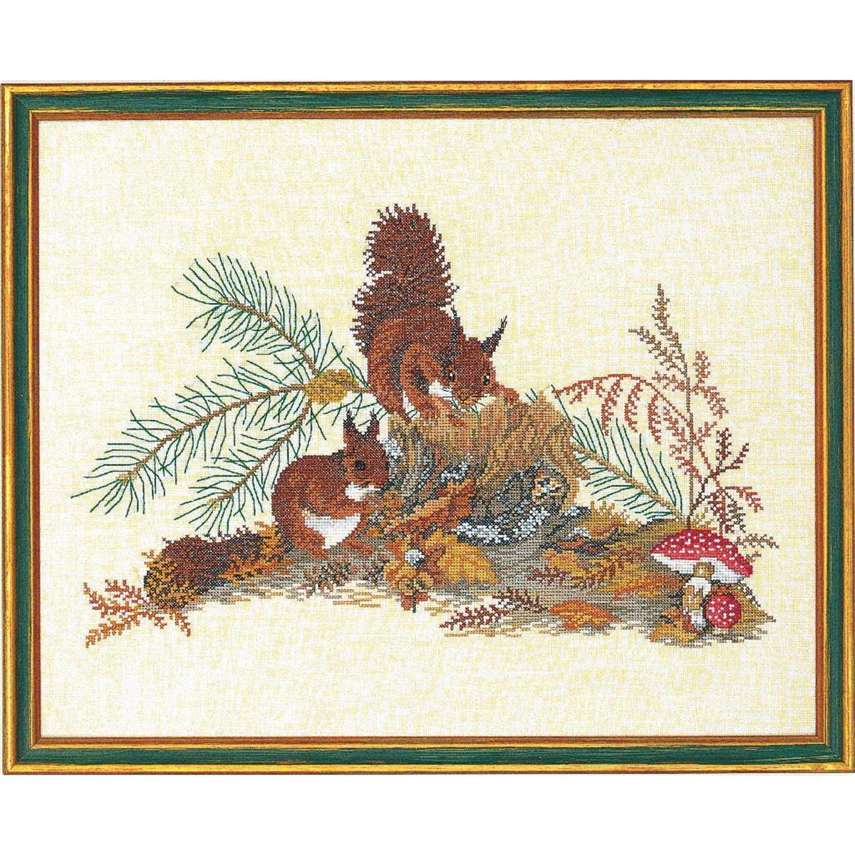Eva Rosenstand counted cross stitch kit ""Squirrel"", 40x50cm, DIY