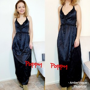 black satin camisole dress