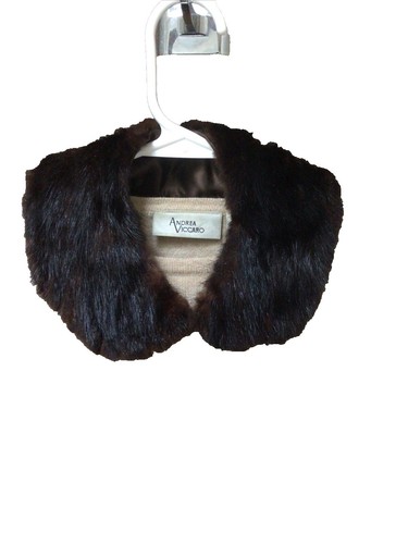 Jacques Aran Vintage Rabbit Fur Coat with Fox Fur Collar 1980s