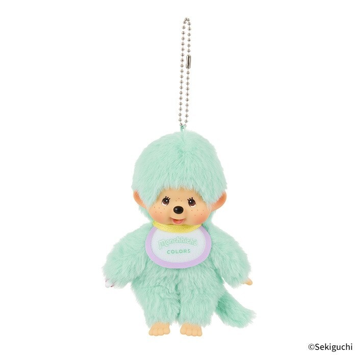 超レア Monchhichi ぬいぐるみ 水瓶座 マスコット Monchhichi COLORS Aqua Mascot Keychain Series Monchhichi_COLORS_Aqua