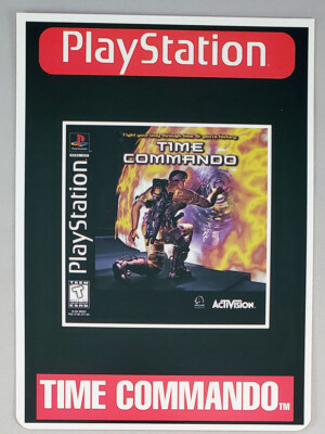 Time Commando -Toys R Us Retail DISPLAY CARD -PlayStation 1 PS1 VidPro 1996 RARE