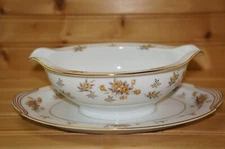 Noritake Charlene Gravy Boat or Sauce Bowl with Underplate, 9"