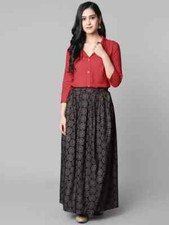 Women Top and Skirt Set Viscose Rayon
