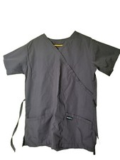 Scrub Med Brand Top Shirt Womens Made In USA Size 14-16 Gray