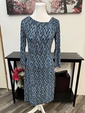 Calvin Klein Women’s Sheath Dress with asymmetrical  neckline Size 4 Geometric