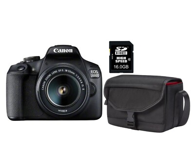 Canon EOS 2000D 24.1MP CMOS DSLR Kamera EF-S 18-55 mm 3 Zoll LCD Display Schwarz
