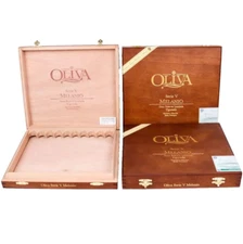 Lot of 3 Oliva Figurado Serie V Melanio Wooden Cigar Box 9.25" x 8" x 1.25"