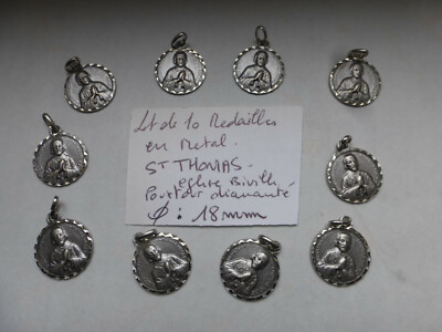  10er Set Ordensmedaille St. Thomas aus silberfarbenem Metall Kugel