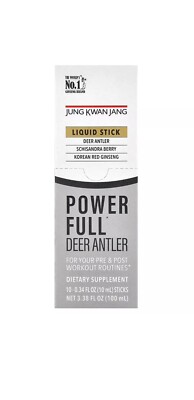 Power Full, Deer Antler, Korean Red Ginseng, 10 Liquid Sticks, 0.34 fl oz (10