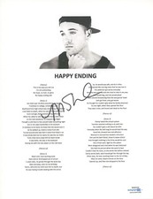 Mike Stud Signed Autographed Happy Ending Song Lyric Sheet Rapper ACOA COA
