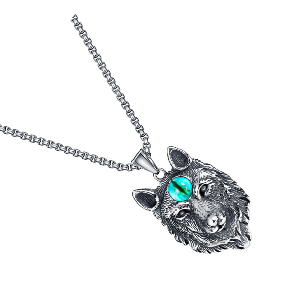 Men Necklace Choker for Pendant Wolf Head Eyeball Animal Punk Man eBay