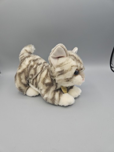 Peluche Aurora Miyoni Tots grigio bianco righe TABBY GATTINO 9" 2021 - Foto 2 di 9