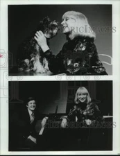 1989 Press Photo Actress Denise LeBrun with Pianist & Dog - hcp68550